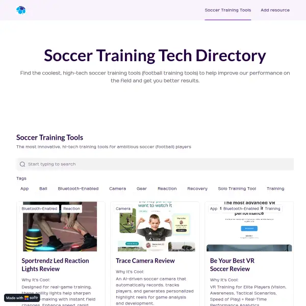 Soccer Training Hub Directory
