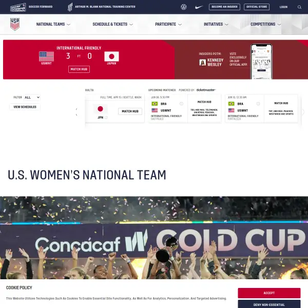 US Soccer — Women's National Team